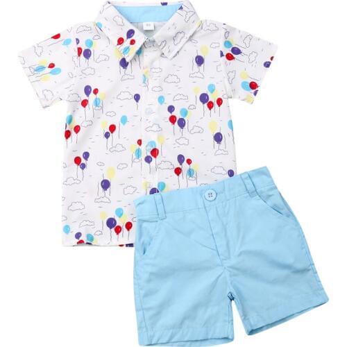 Summer Toddler Kid Baby Boys Gentleman Clothes Set Cute Shirt Tops Shorts Pants Formal Outfit Kid Boys Costumes