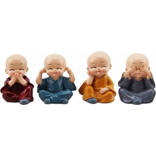 😊Little Monk Statue Decoration Resin Crafts figurine Buddha Automotive Lovely Ornament