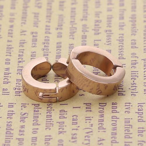 Fashion Men Women Small Hoop Earring Color Color Gold Black Steel Moon Fake Non-piercing Hoop Huggie Ear Clip Earrings Jewelry