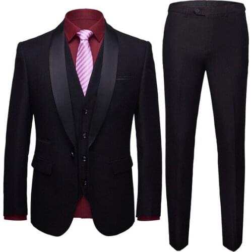 2021 Custom Made New Mens Wedding Bridegroom Suit Mens Business Leisure Slim Fit Suit 3 Piece Set