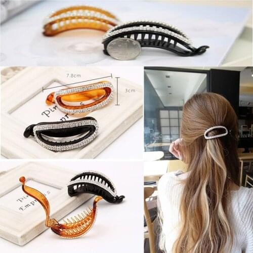Oaoleer Geometric Barrette Girls Hollow Ponytail Hairpin Banana Hairclip Ponytail Holder Hairgrip Hair Styling Accessories