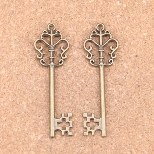 28pcs Charms vintage skeleton chest key 58mm Antique Pendants,Vintage Bronze Jewelry,DIY for bracelet necklace
