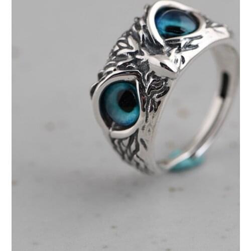 1Pc Demon Eye Owl Ring For Women Girl Lovers Retro Animal Open Adjustable Ring Statement Ring Jewelry Gift Dropshipping