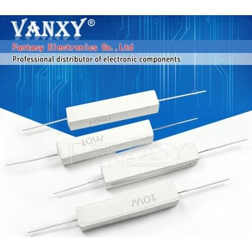 10pcs 10W Cement resistance resistor 1 2 5 8 10 15 20 25 100 ohm 1R 2R 5R 8R 10R 15R 20R 25R 100R 1k 2k 10k