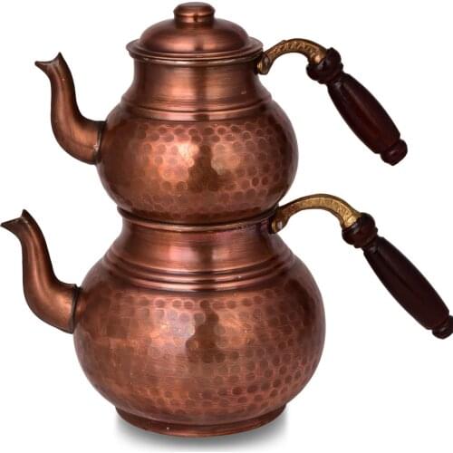 HANDMADE COPPER CLASSIC TEAPOT THIN HAND TATTOO OXIDE