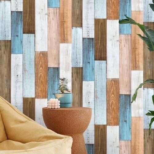Wood Plank Removable Stickers Shiplap Peel and Stick Wallpaper for Furniture Decors