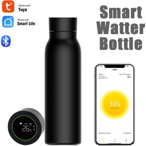 TUYA Smart Bottles LCD Temperature Display 24-hour Heat And Cold Preservation Magnetic Charging Thermos Cup Sports Water Bottles