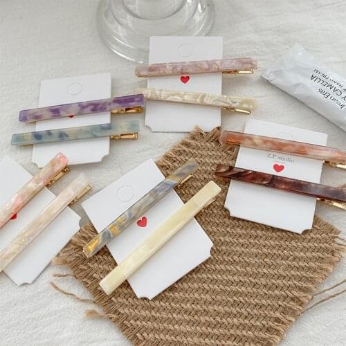 1Pair/2PCS Chic Korea Style Geometric Acrylic Hair Clips Shiny Tin Foil Sequins Hairpins Women Girls Barrettes Hair Accessories