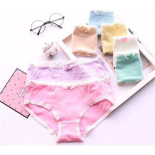 Ladies cotton underwear, lovely bow girl low waist triangle cotton underwear T0122