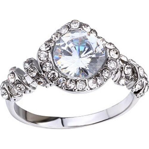 1@# Hot Sale Ring Golden Color Trendy Engagement Claws Design Rings Women Zircon Cubic Elegant Rings Female Wedding Jewerly