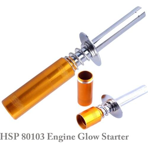 1pcs HSP 80103 Car Nitro Gas Engine Glow Starter Engine Glow Aluminum Alloy For 1/8 Car Turck (Powered By AA Battery) DIY Tool