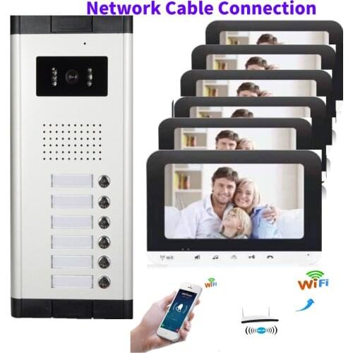 100M Wired Network Cable APP Unlock Video Intercom 7 inch Monitor WIFI Video Door Phone Visual Doorbell Speaker Intercom System