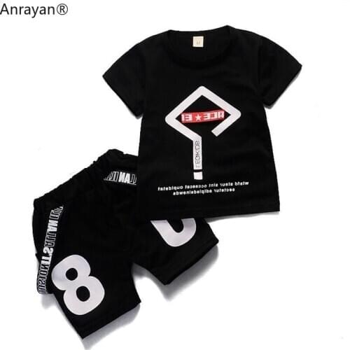 Baby Summer Clothing Toddler Children Boy Letter Printing 2 Pcs/set Suits Style Fashion Pure Color Infant Clothes Tracksuit SETS