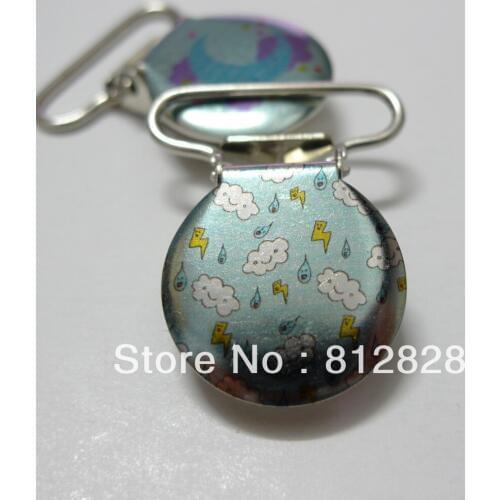 25pcs 1'' 25mm Enamel Rain Drops Clouds Thunders Suspender Clips