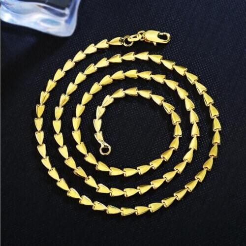 3mm Chain Necklaces Gold Color Triangle Chain Necklace Jewelry for Women Female Fabulous Jewelry Finding