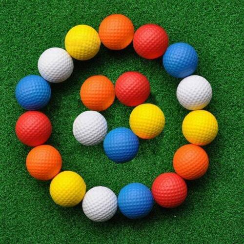 42MM Elastic Indoor Golf Soft Game Ball Yellow Colorful PU Ball Training Practice Foam Golf Sponge Rubber Balls Capsules Aids