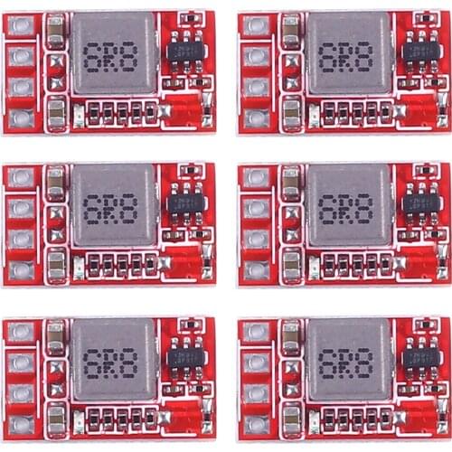 6Pcs AJ07 Ultra-Small DC-DC Step Down Power Supply Module 1.2A Buck Converter Adjustable DC 3.3V 5V 9V 12V Output for Arduino