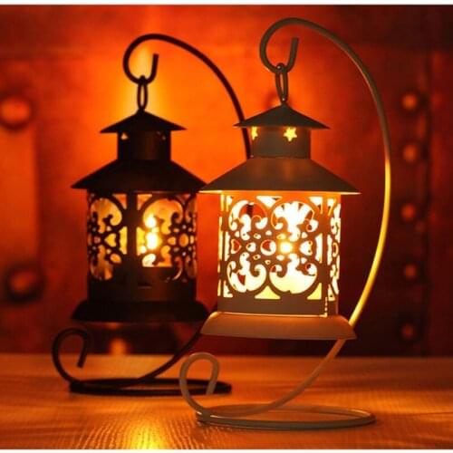60pcs Iron Moroccan Style Candlestick Candle Holder Candle Stand Light Holder European Style Home Decoration Lantern ZA5639