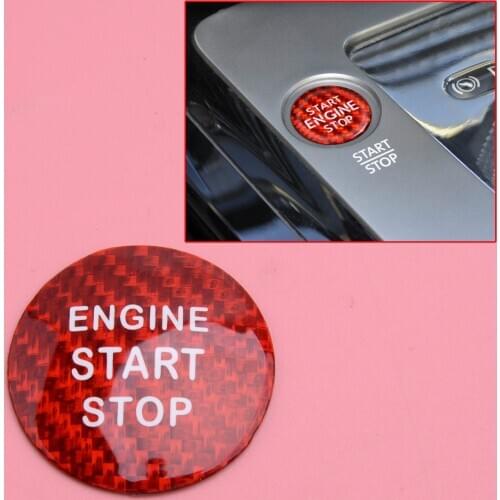 Car Red Carbon Fiber Engine Start Stop Ignition Button Cover Cap Trim Sticker Fit For Lexus IS ES GS NX RX LX RC RC-F 2016 2017