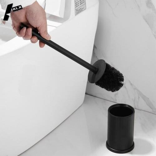 White Vertical Toilet Brush Holder Long Handle Toilet Brush Free Punching Household Toilet Cleaning Brush Bathroom Accessories