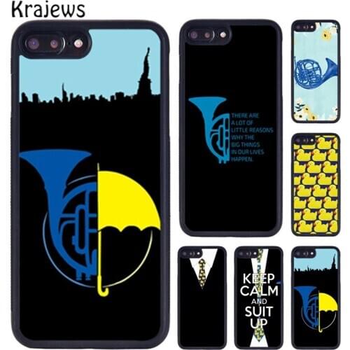 Krajews HIMYM Blue French Horn Duck Tie Phone Case For iPhone X XR XS 11 12 Pro MAX 5 6 6S 7 8 Plus Samsung Galaxy S7 S8 S9 S10