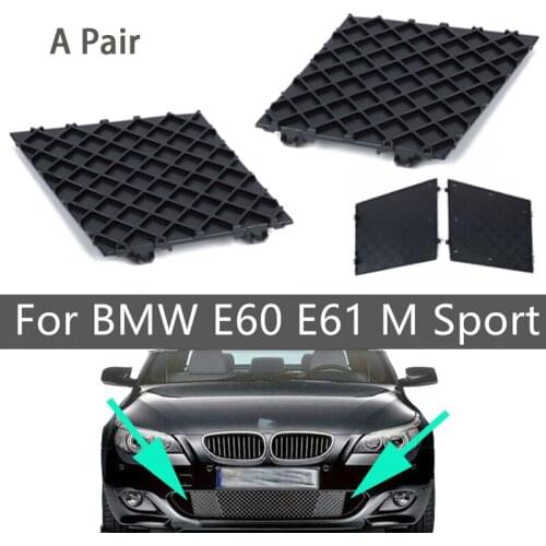 Black A Pair Of Car Front Bumper Lower Mesh Grill Plate Trim Cover For BMW E60 E61 M 51117897186 51117897184 Bumper Cover