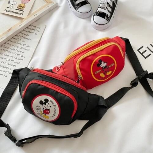Disney childrens crossbody bag boy shoulder bag new Mickey waist bag baby bag little girl shoulder bag chest bag coin purse