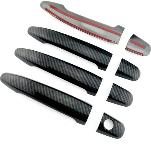 For Toyota Avalon 2005 2012 X30 Carbon Fiber Printed Car Exterior Side Door Handle Cover Moulding Trim