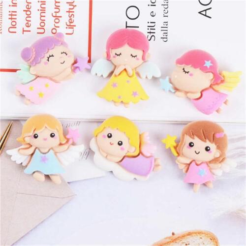 Julie Wang 20PCS Resin Cartoon Angel Girl Charms Random Mixed Pendant Jewelry Making Accessory Table Home Decor