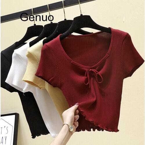 Genuo Women's Knitted T-shirts