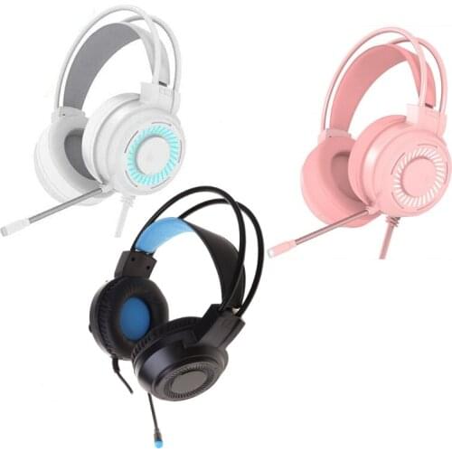 Gaming Headset, 3.5mm Stereo Wired Over-Head Gaming Headphone with RGB Rainbow Backlit, Professional Headphone Stereo