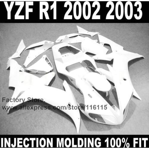 Custom ABS factory Motorcycle injection fairings parts for YAMAHA 2002 YZF-R1 2003 R1 02 03 R1 full white fairing