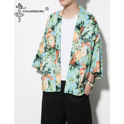 Kimono Cardigan Men Kimono Femme Yukata Harajuku Japan Robe Kimonos Summer Print Kimonos Thin Shirt Asia Kimono Cosplay Costumes