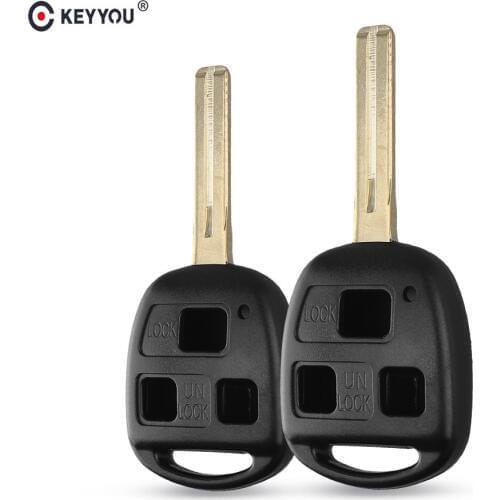 KEYYOU 3 Buttons Remote Fob Case Replacement Car Key Shell Fob For LEXUS ES300 GS300 GS430 GX470 LS200 LS300 LS400 RX300