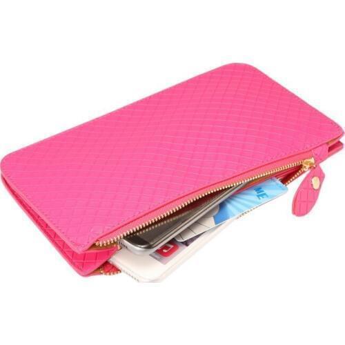Checked Pattern Hangbag Wallet Case for DEXP Ixion E145 Evo SE/ES245 Evo/M245 Snap/M145 Link/ML 4.7/X 4.7/XL145 Snatch/ML 4.5