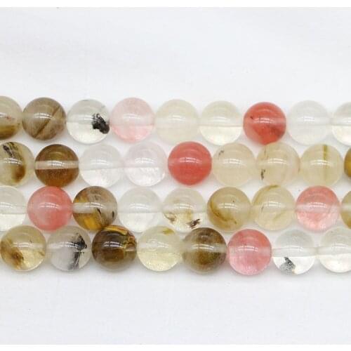 1strand/lot 4 6 8 10 12 mm Polish Watermelon Red Crystal Stone Round Beads Loose Spacer Bead For Jewelry Making DIY Bracelet