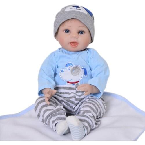 22"silicone reborn baby dolls,Lifelike Baby boy Doll Toddler Toys for Children gift Bebes reborn menino bonecas