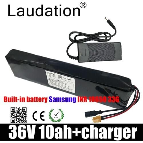 Laudation 36V Battery Pack 10ah 10S 3P 18650 With 15A BMS For Electric Bicycles, Scooters, Etc. 500W Motor + 42V 2A Charger