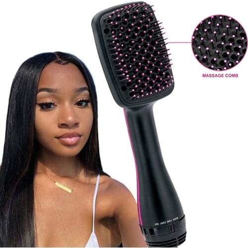 Massage Hot Comb One Step Hair Dryer and Volumizer Hair Dryer Brush Hair Straightener & Hair Curler Blower Brush Curling Iron