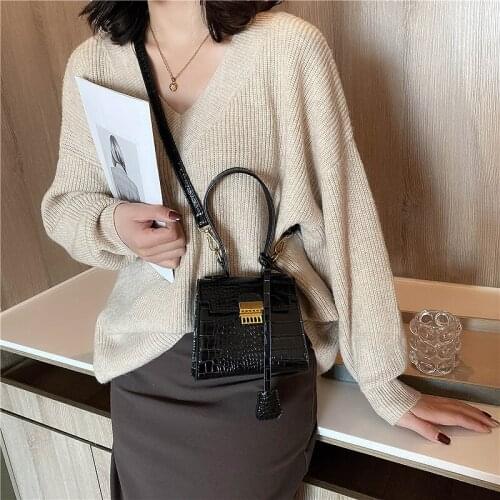 Mini Stone Pattern PU Leather Crossbody Bags for Women 2021 Simple Totes Shoulder Bag Lady Luxury Handbags and Purses