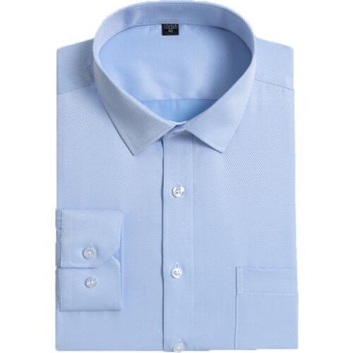 Plus Size 8xl Social Twill men dress shirts long sleeve square collar comfortable solid business slim fit formal male tops
