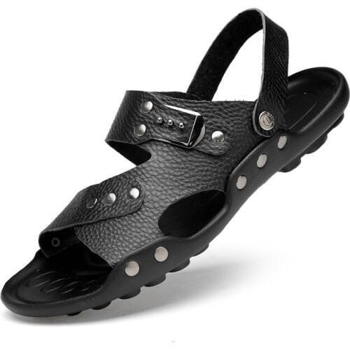 Flat playa sandals-men beach cuero size zandalias roman rasteira sandali v sandalias sandles slide ritable verano homme heren