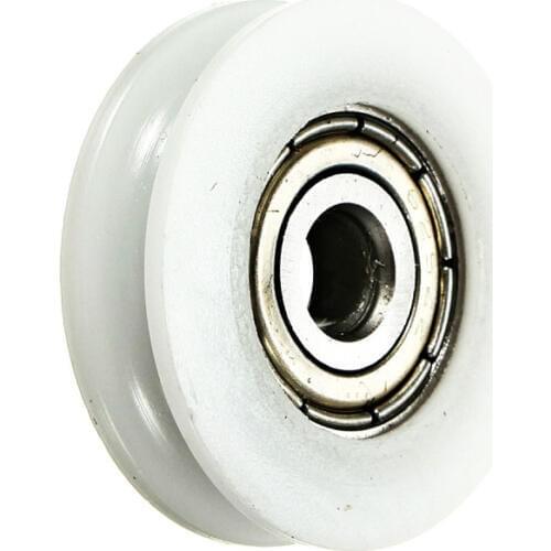 Round Groove Nylon Pulley Wheels Roller High Carbon Steel U Groove pulley Ball Bearing slide flexible