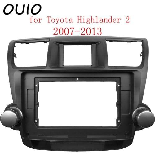 OUIO 10.1inch car dashboard Double Din DVD frame decoration kit dashboard panel suitable for Toyota Highlander 2 2007-2013 frame