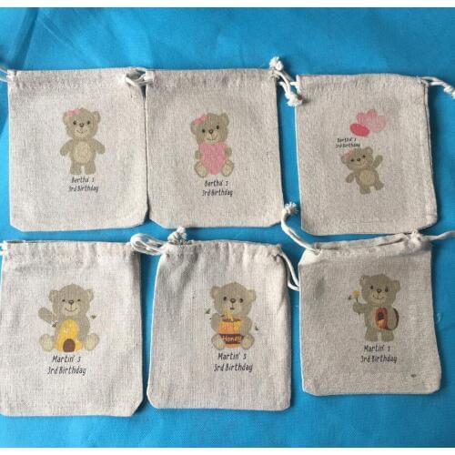 Personalise names Its A Boy Baby Shower girl Bear Favor Bags - Bear Goody Bags - birthday Bear Baby Shower Party gifts Bags