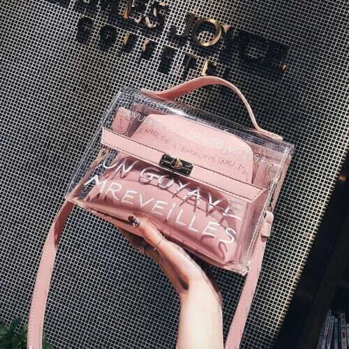 Hot Jelly small bag female 2021 new transparent Composite shoulder messenger bag female Korean student Tote bag