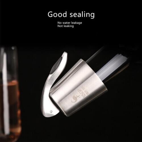 Press Type Wine Bottle Stopper 304 Stainless Steel Vacuum Champagne Sealer Fresh Keeper Reusable Bar Cap