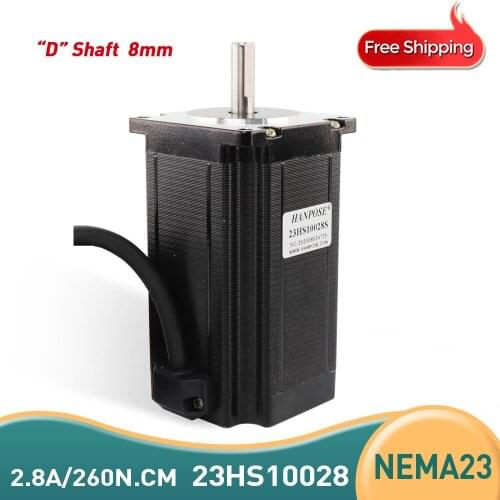 Free Shipping 1pcs Nema 23 Stepper Motor 23HS10028 4-lead 2.8A 260N.CM 57 Series motor for 3D Printer Robot Foam Plastic Metal