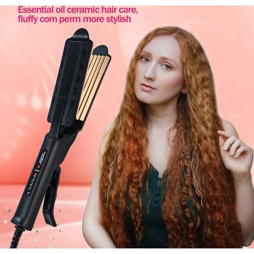 Corrugation Hair Curler Professional Hair Crimper Curling Iron Wand Corrugated Wave Corn Curler Four-gear Temperature Adjustment