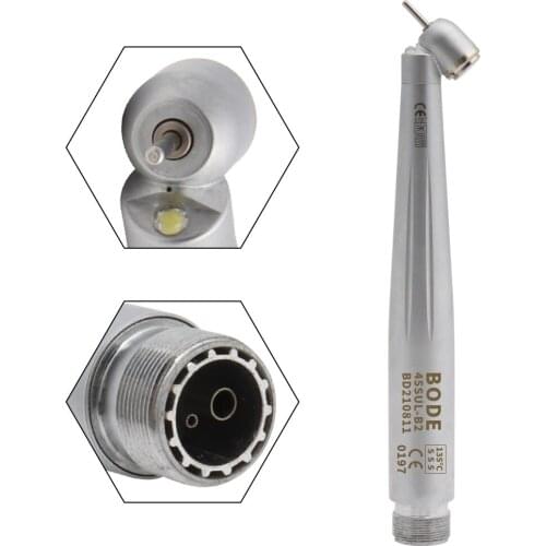 LED 45 Degreee Dental High Speed Handpiece Self-powered Air Turbine E-generator Borden 2 Hole B2 Midwest 4 Hole M4 Ceramic